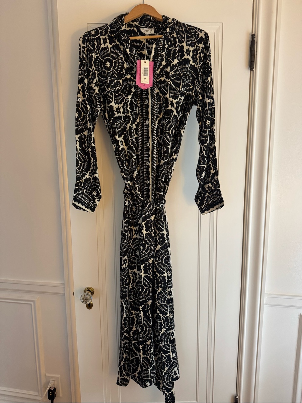 NWT Omika Black & White Printed Shirt Dress